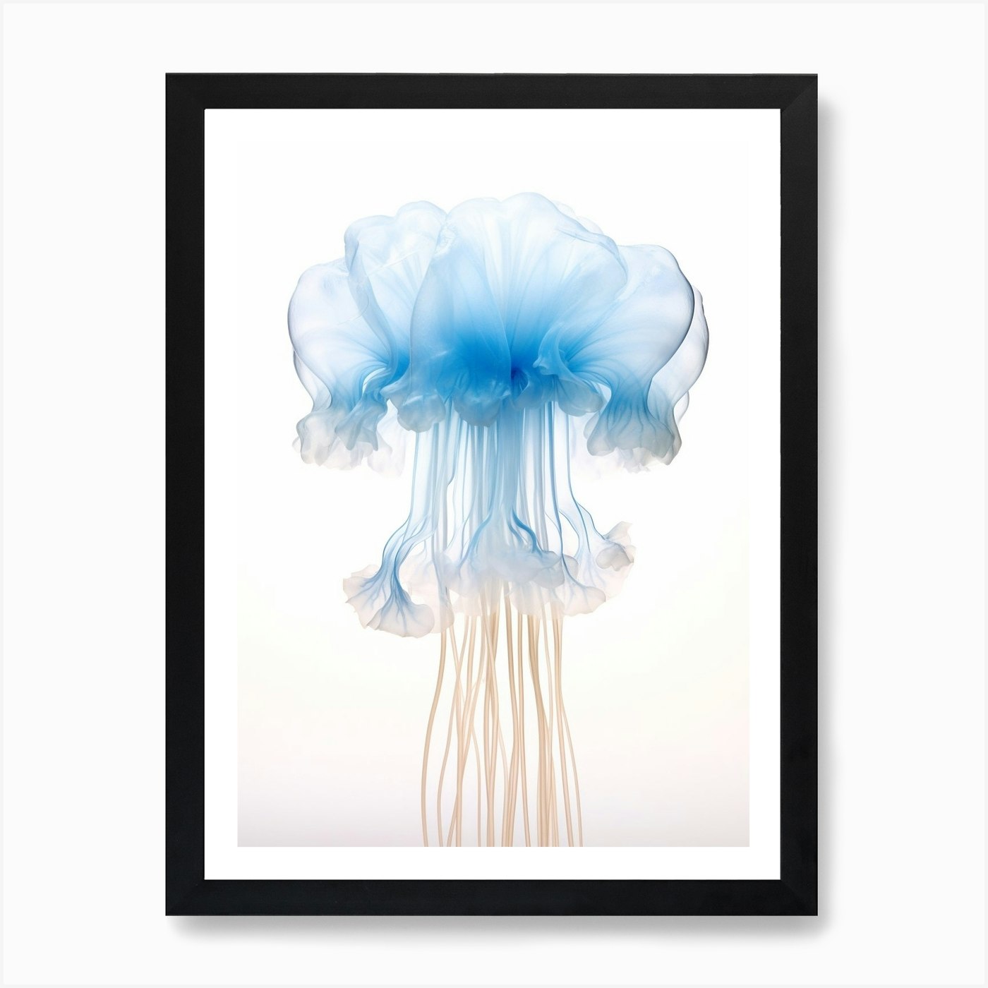Lions Mane Jellyfish Watercolour 2  Framed Wall Art Poster Canvas Print Picture