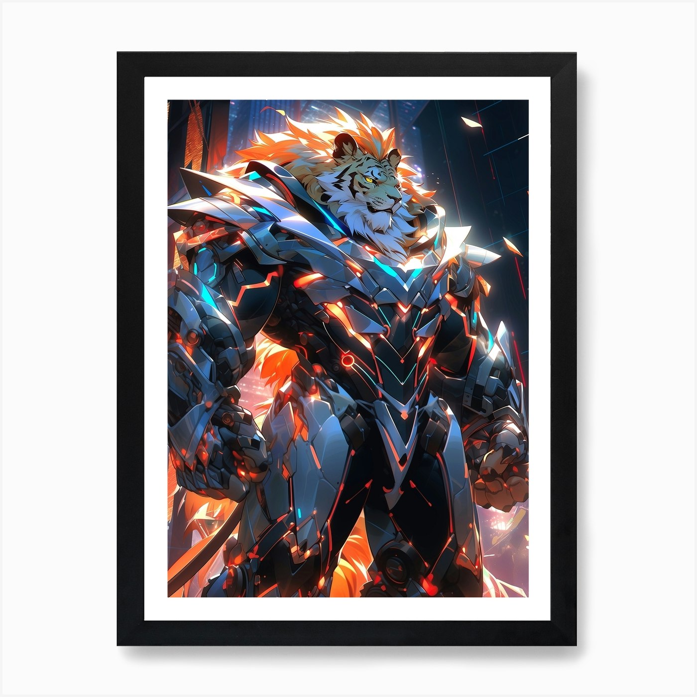Lion In The City Art Print Framed Wall Art Poster Canvas Print Picture