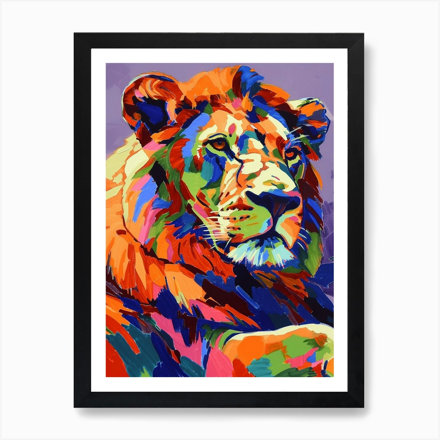 Transvaal Lion Symbolic Imagery Fau Framed Wall Art Poster Canvas Print Picture