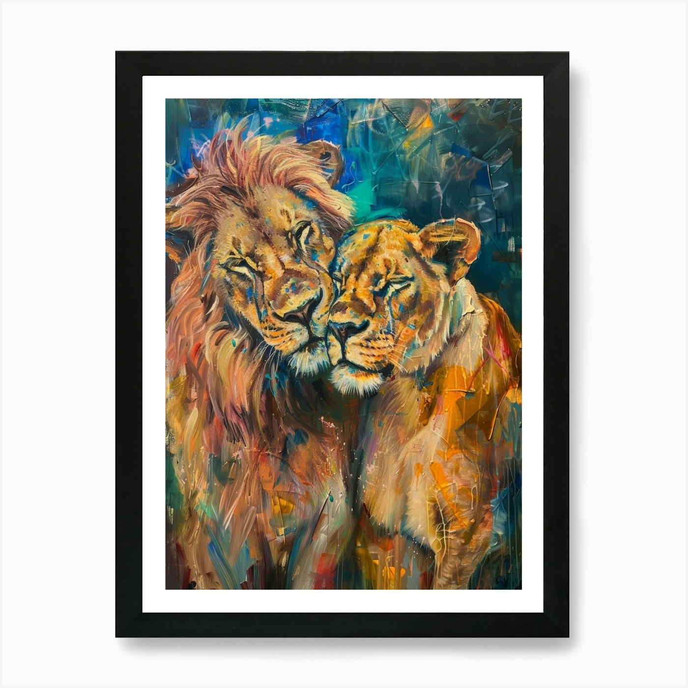 Lion Lovers Art Print Framed Wall Art Poster Canvas Print Picture