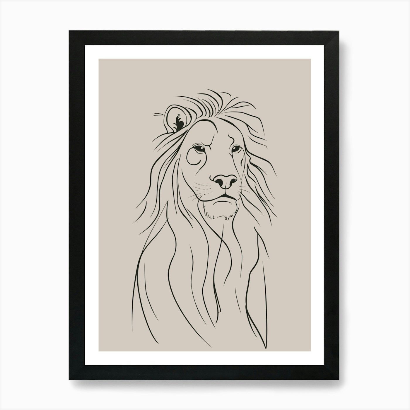 Lion Head 2 Art Print Framed Wall Art Poster Canvas Print Picture
