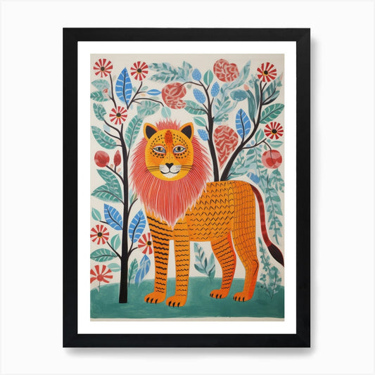 Lion In The Forest 1 Art Print Framed Wall Art Poster Canvas Print Picture