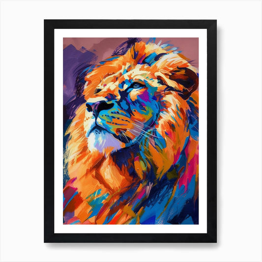 Southwest African Lion Symbolic Ima Framed Wall Art Poster Canvas Print Picture