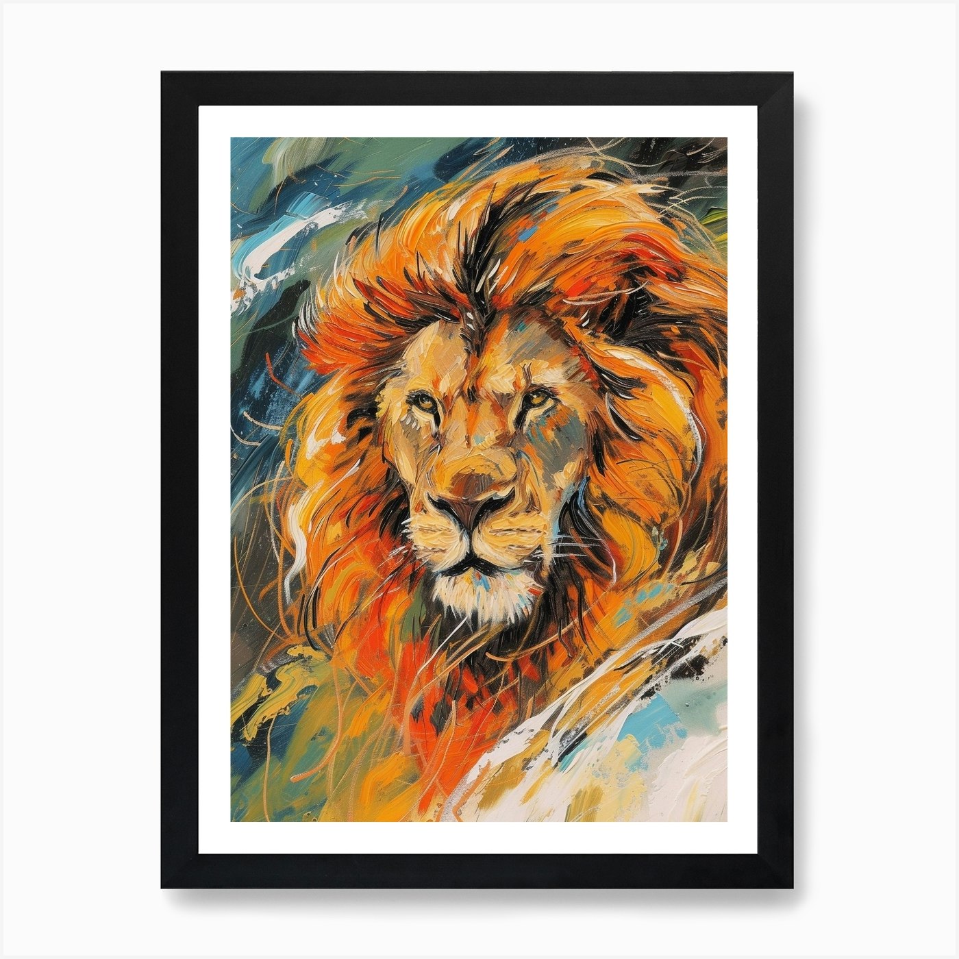 Transvaal Lion Family Bonding Fauvi Framed Wall Art Poster Canvas Print Picture