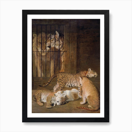 Lion And Tigress Art Print Framed Wall Art Poster Canvas Print Picture