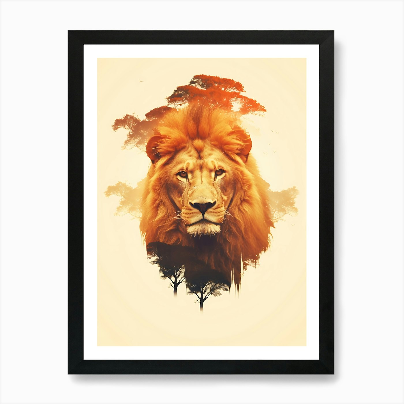 Lion animal Art Print Framed Wall Art Poster Canvas Print Picture