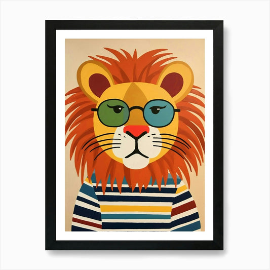 Little Lion 3 Wearing Sunglasses Ar Framed Wall Art Poster Canvas Print Picture