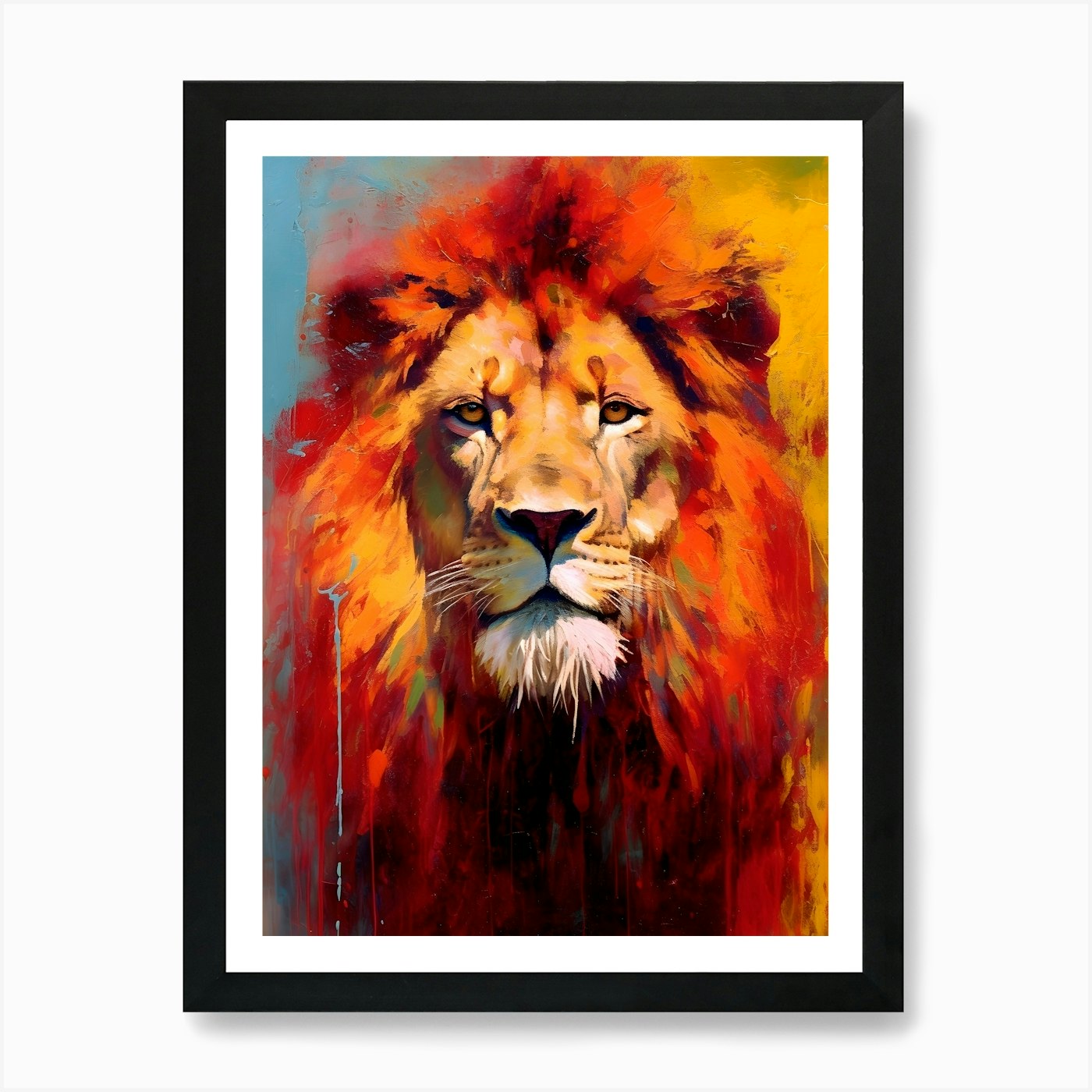 Lion abstract Art Print Framed Wall Art Poster Canvas Print Picture