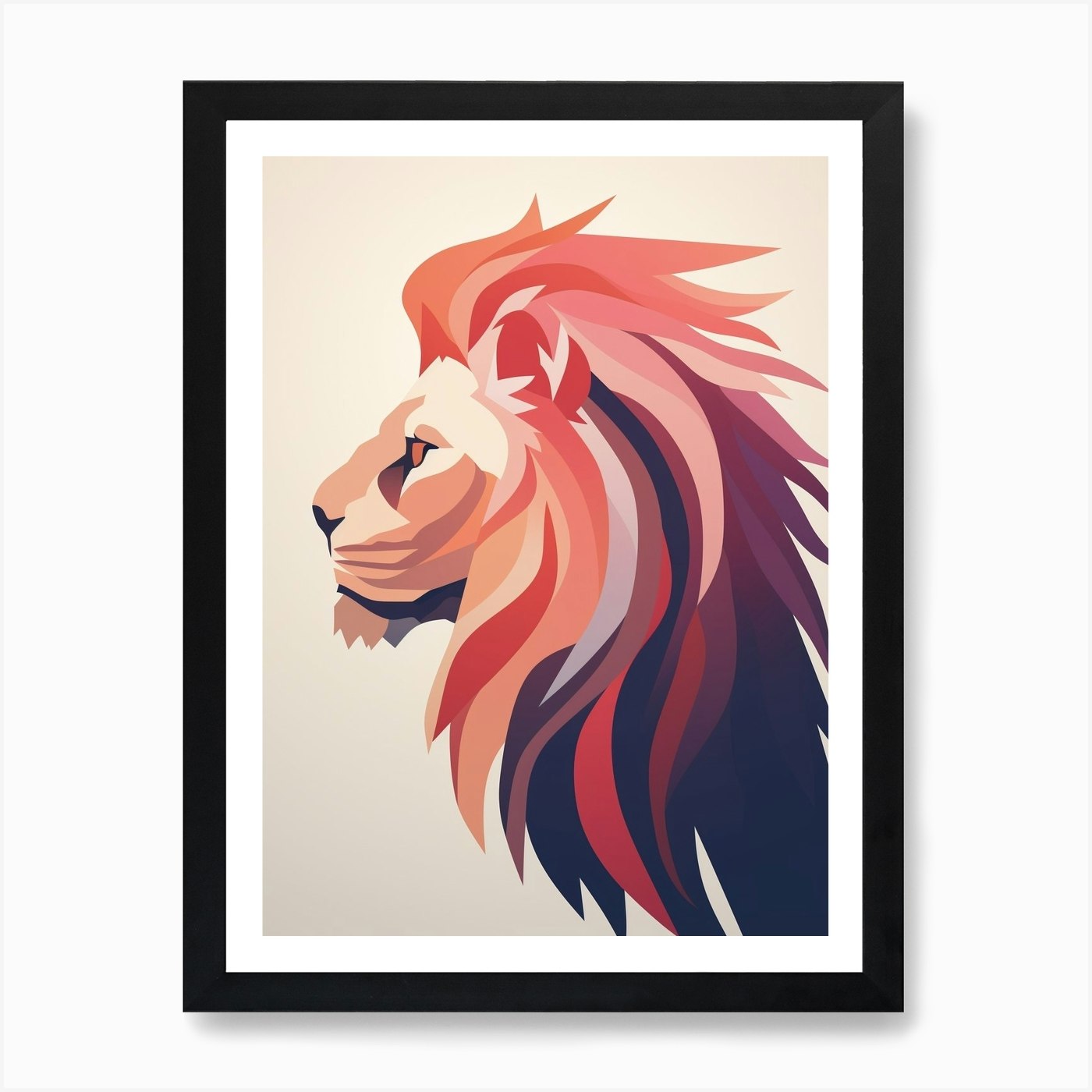 Lion Abstract Pop Art 12 Art Print Framed Wall Art Poster Canvas Print Picture