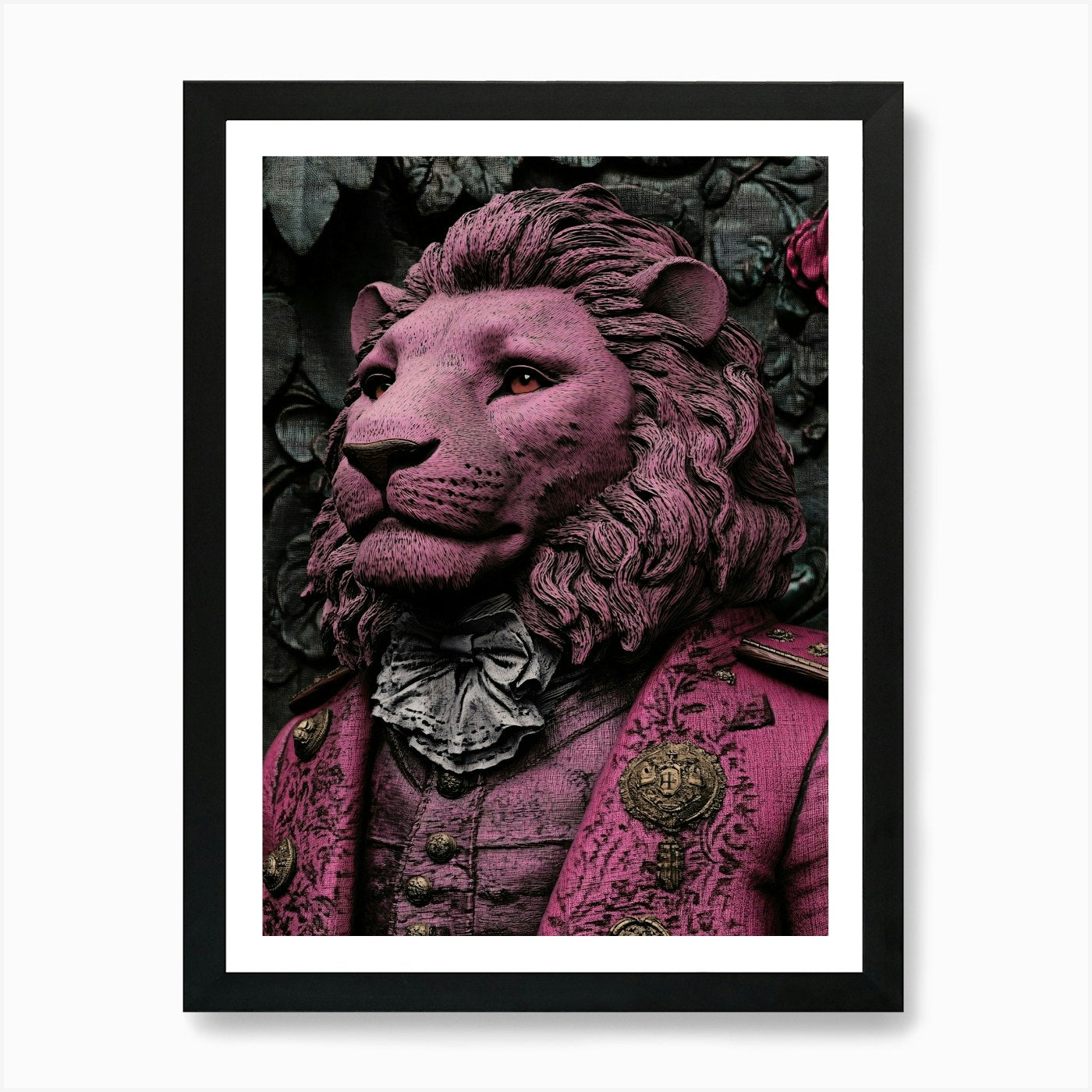 Lion - British Empire in Pink Art P Framed Wall Art Poster Canvas Print Picture
