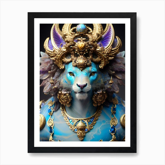 Lion Of The Gods Art Print Framed Wall Art Poster Canvas Print Picture