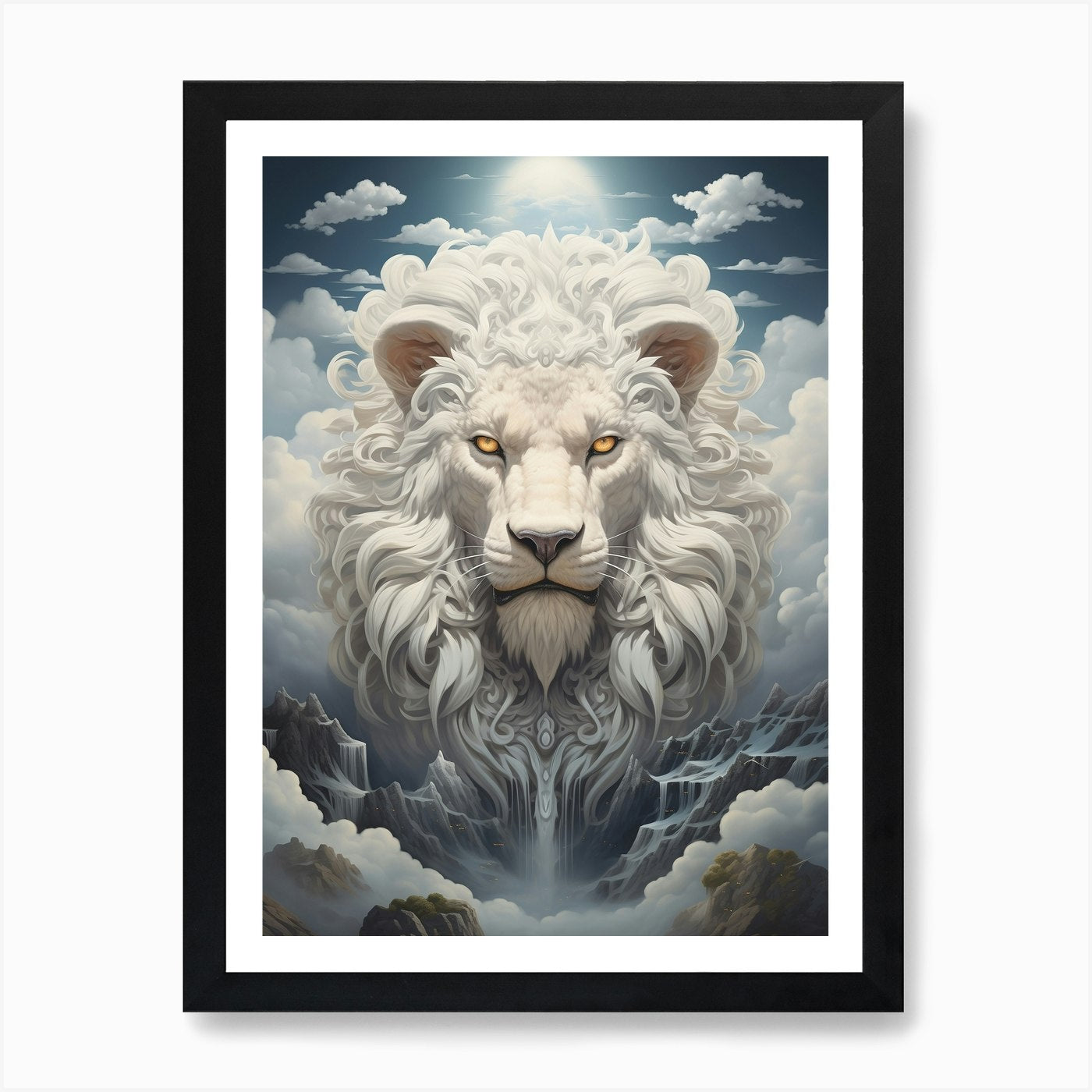 Lion In The Sky 2 Art Print Framed Wall Art Poster Canvas Print Picture