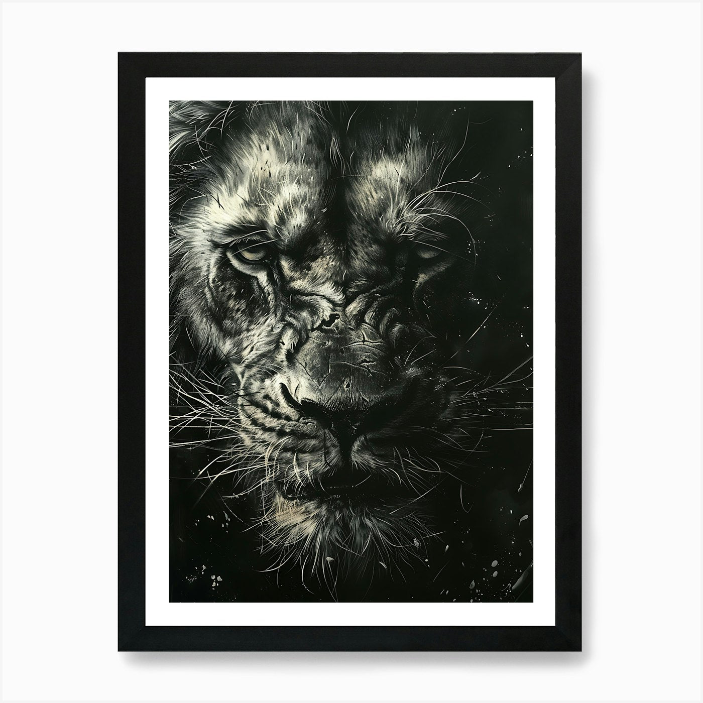 Lion Roaring 6 Art Print Framed Wall Art Poster Canvas Print Picture