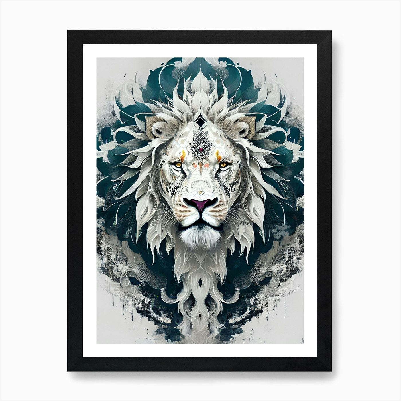 Lion art 62 Art Print Framed Wall Art Poster Canvas Print Picture