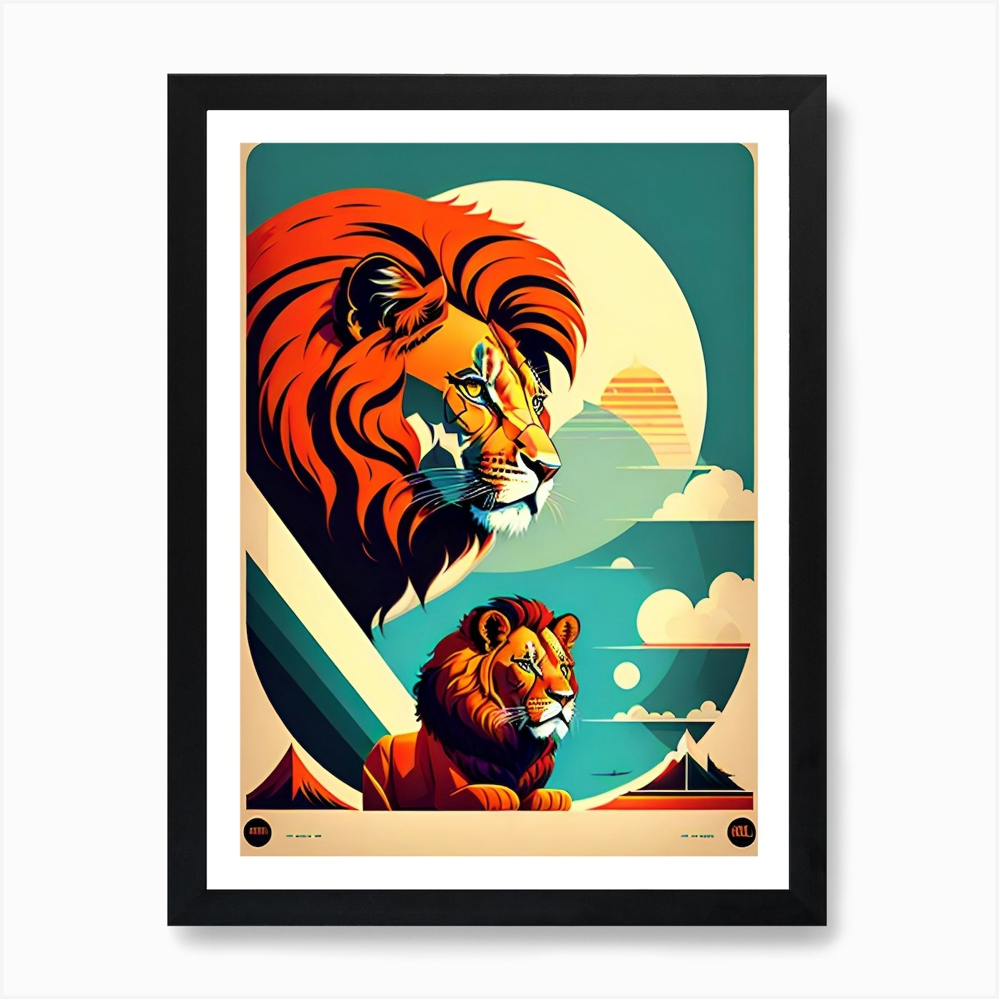 Lions In The Sky Art Print Framed Wall Art Poster Canvas Print Picture