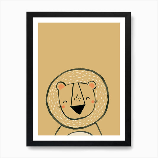 Inky Lion Art Print Framed Wall Art Poster Canvas Print Picture