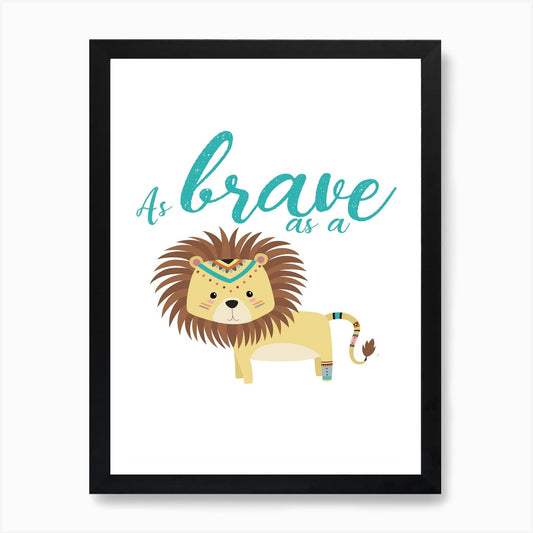 Brave Lion Art Print Framed Wall Art Poster Canvas Print Picture