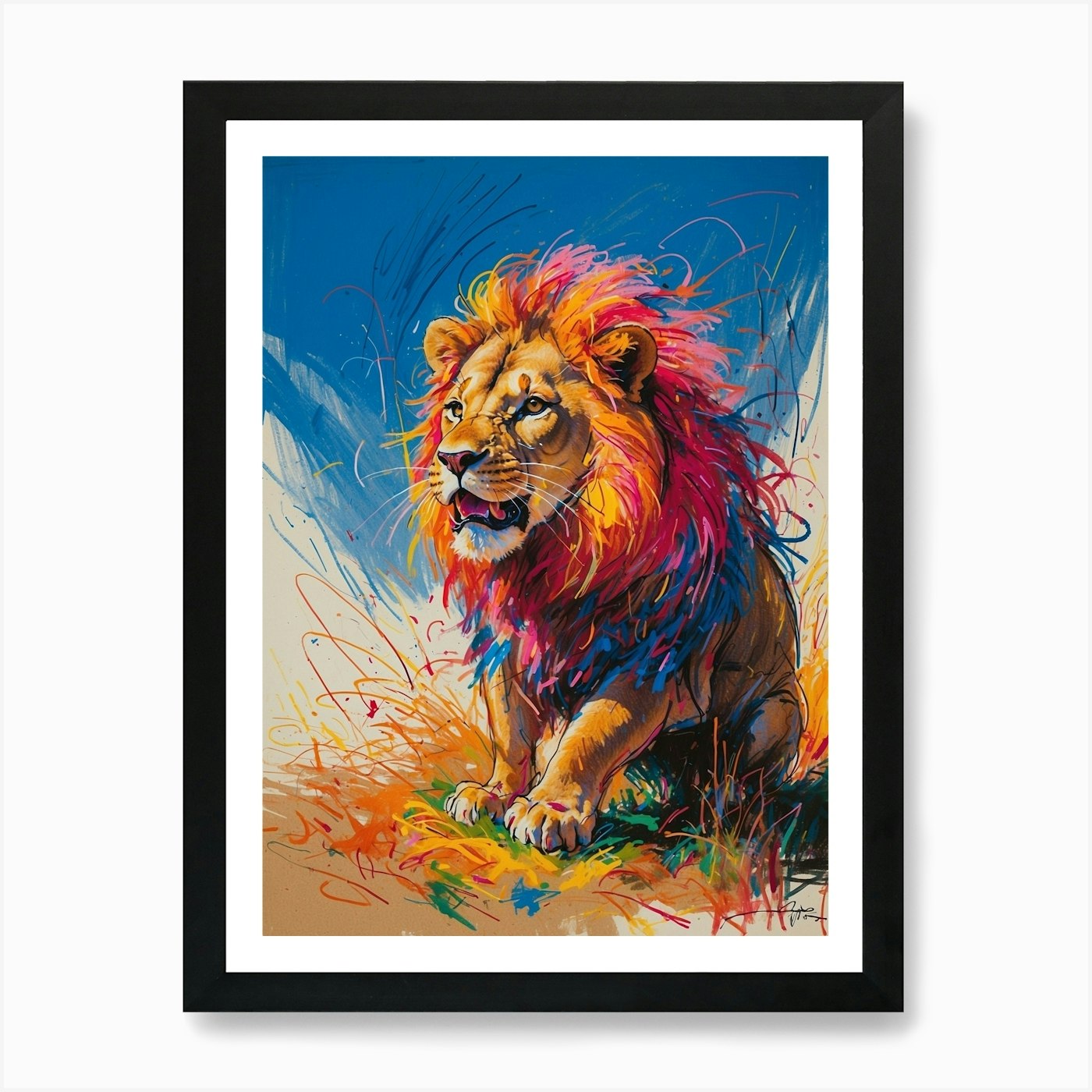 Lion Photo Art Print Framed Wall Art Poster Canvas Print Picture