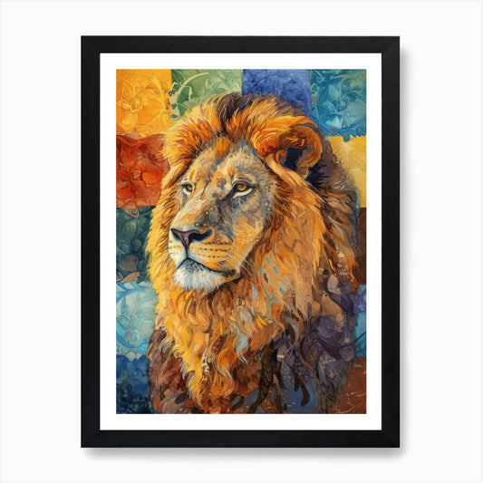 Southwest African Lion Lion In Diff Framed Wall Art Poster Canvas Print Picture