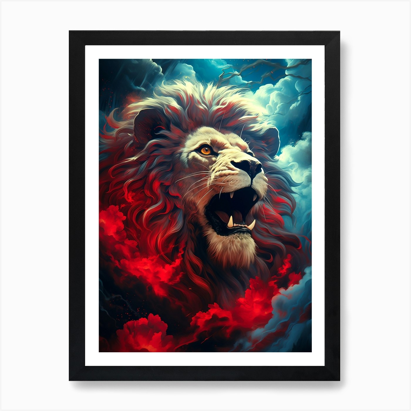 Lion In The Sky 4 Art Print Framed Wall Art Poster Canvas Print Picture