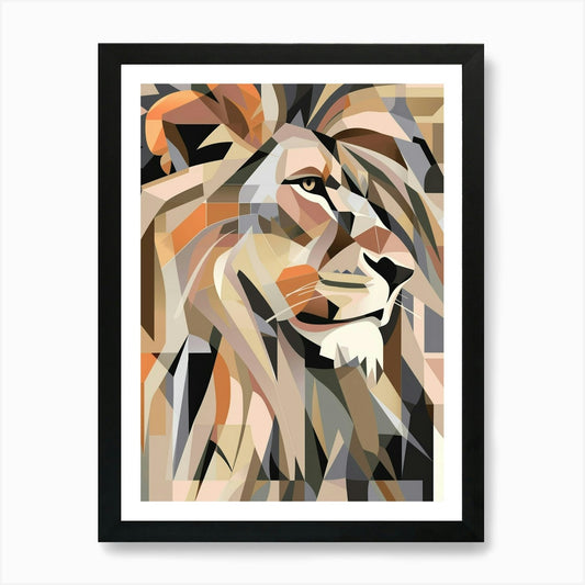 Abstract Lion 5 Art Print Framed Wall Art Poster Canvas Print Picture