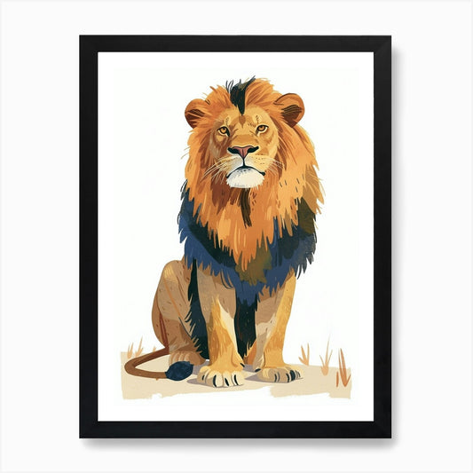 Barbary Lion Symbolic Imagery Clipa Framed Wall Art Poster Canvas Print Picture