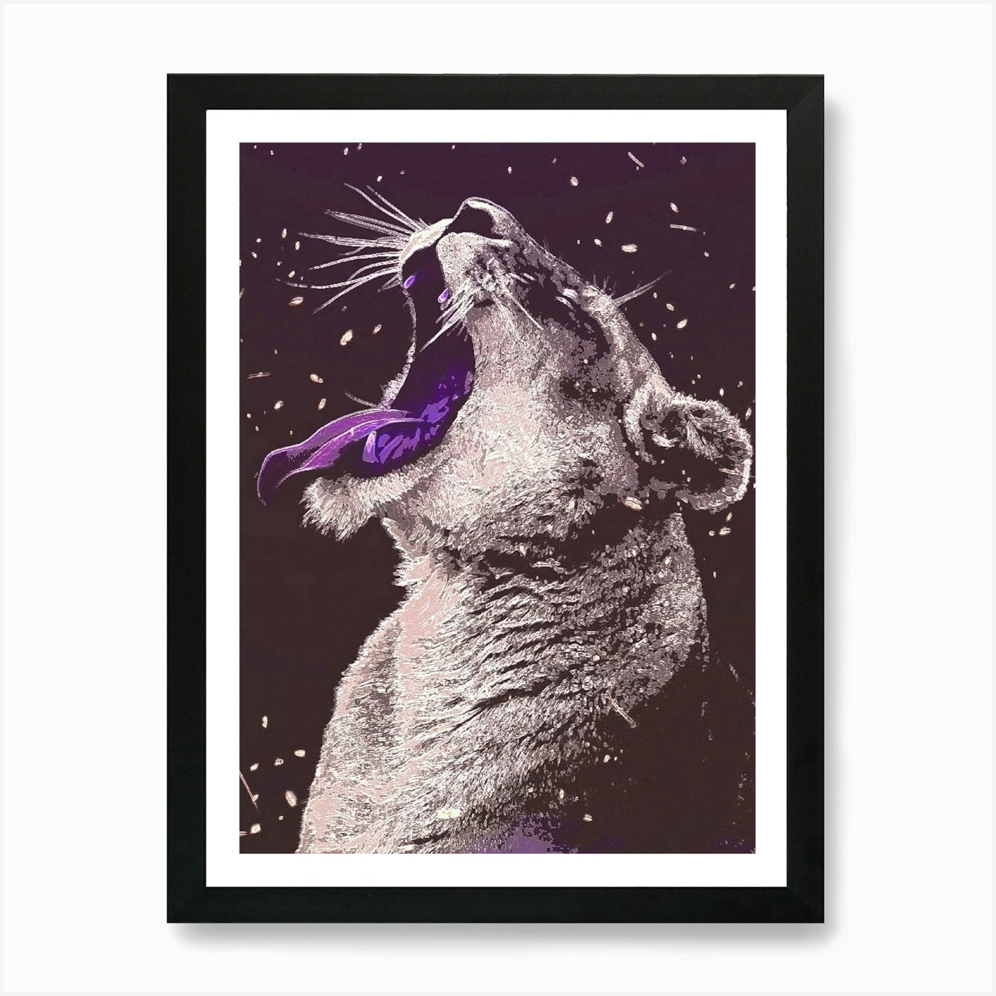 Lion Roaring Art Print Framed Wall Art Poster Canvas Print Picture