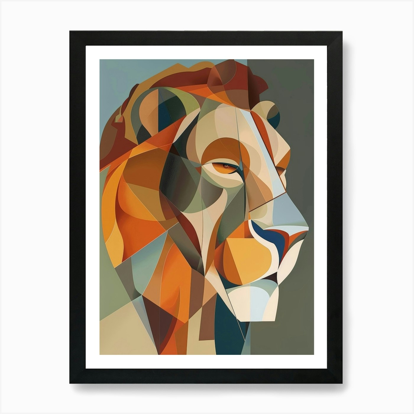 Abstract Lion 2 Art Print Framed Wall Art Poster Canvas Print Picture