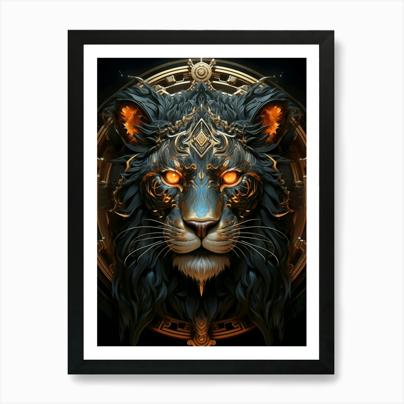 Lion Head Art Print Framed Wall Art Poster Canvas Print Picture