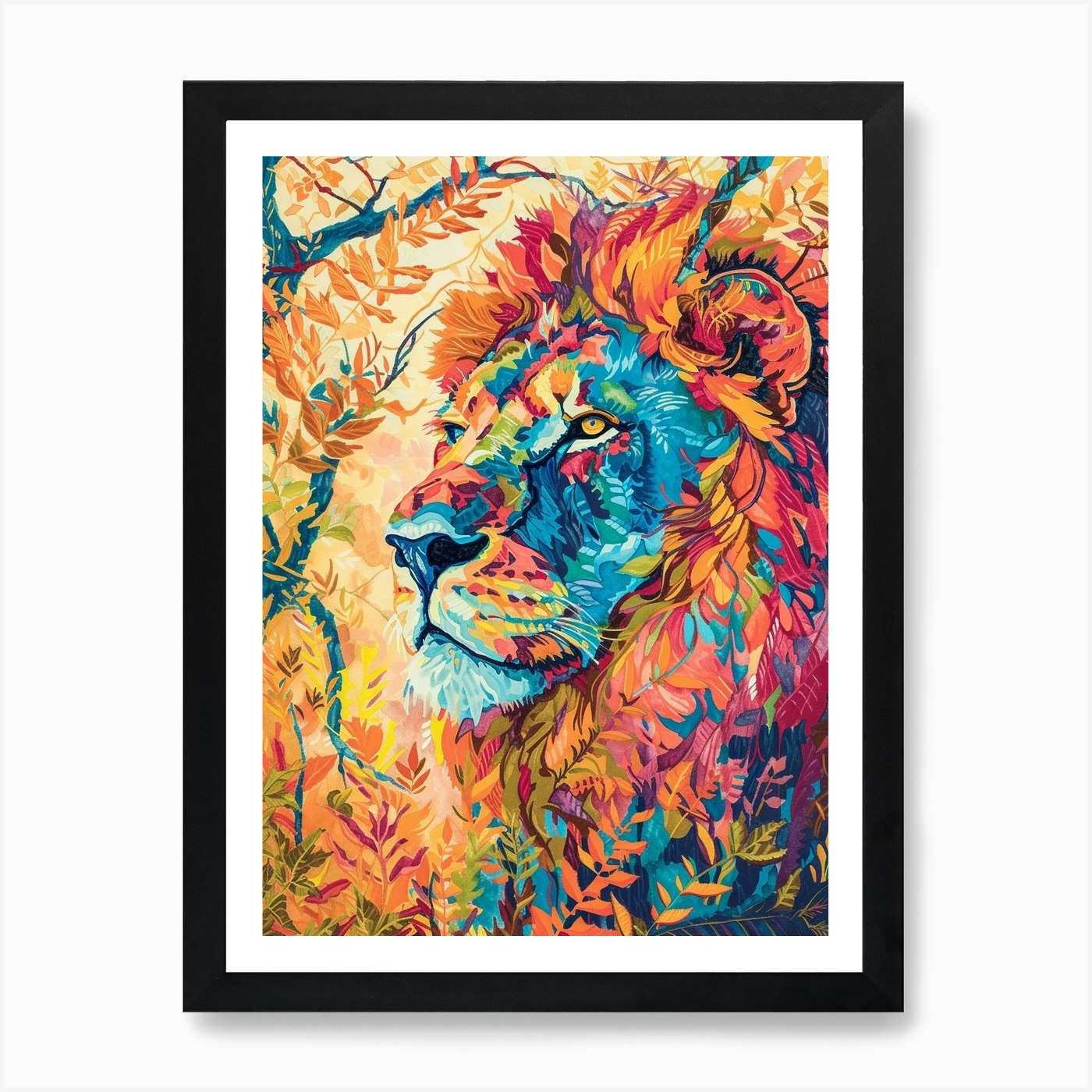 Transvaal Lion Lion In Different Se Framed Wall Art Poster Canvas Print Picture