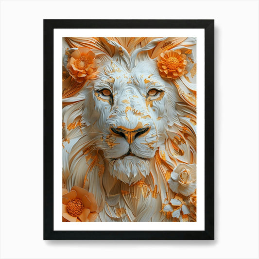 Lion Head Art Print Framed Wall Art Poster Canvas Print Picture