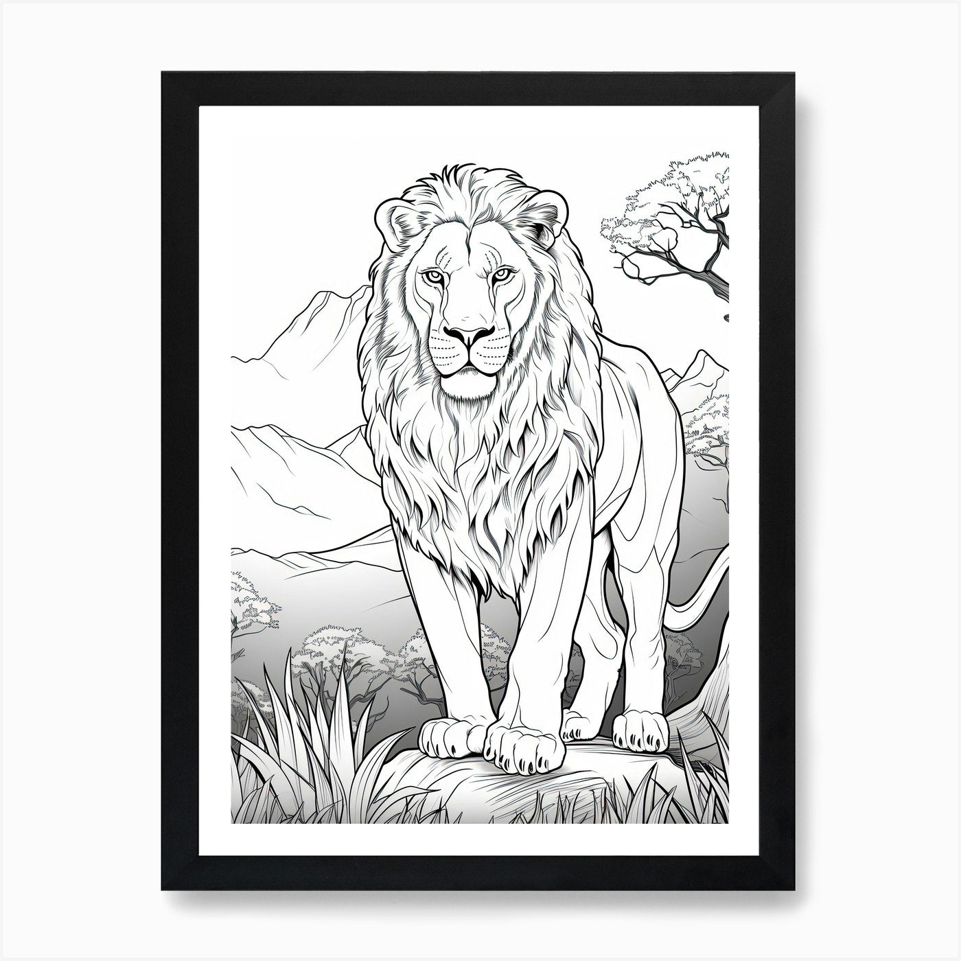 The Pride Lands (The Lion King) Fan Framed Wall Art Poster Canvas Print Picture