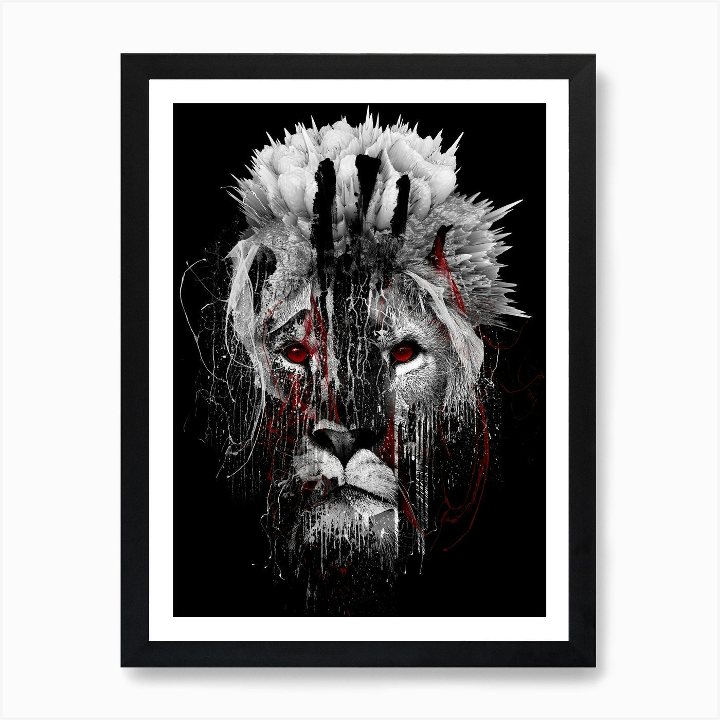 Lion Bw Art Print Framed Wall Art Poster Canvas Print Picture