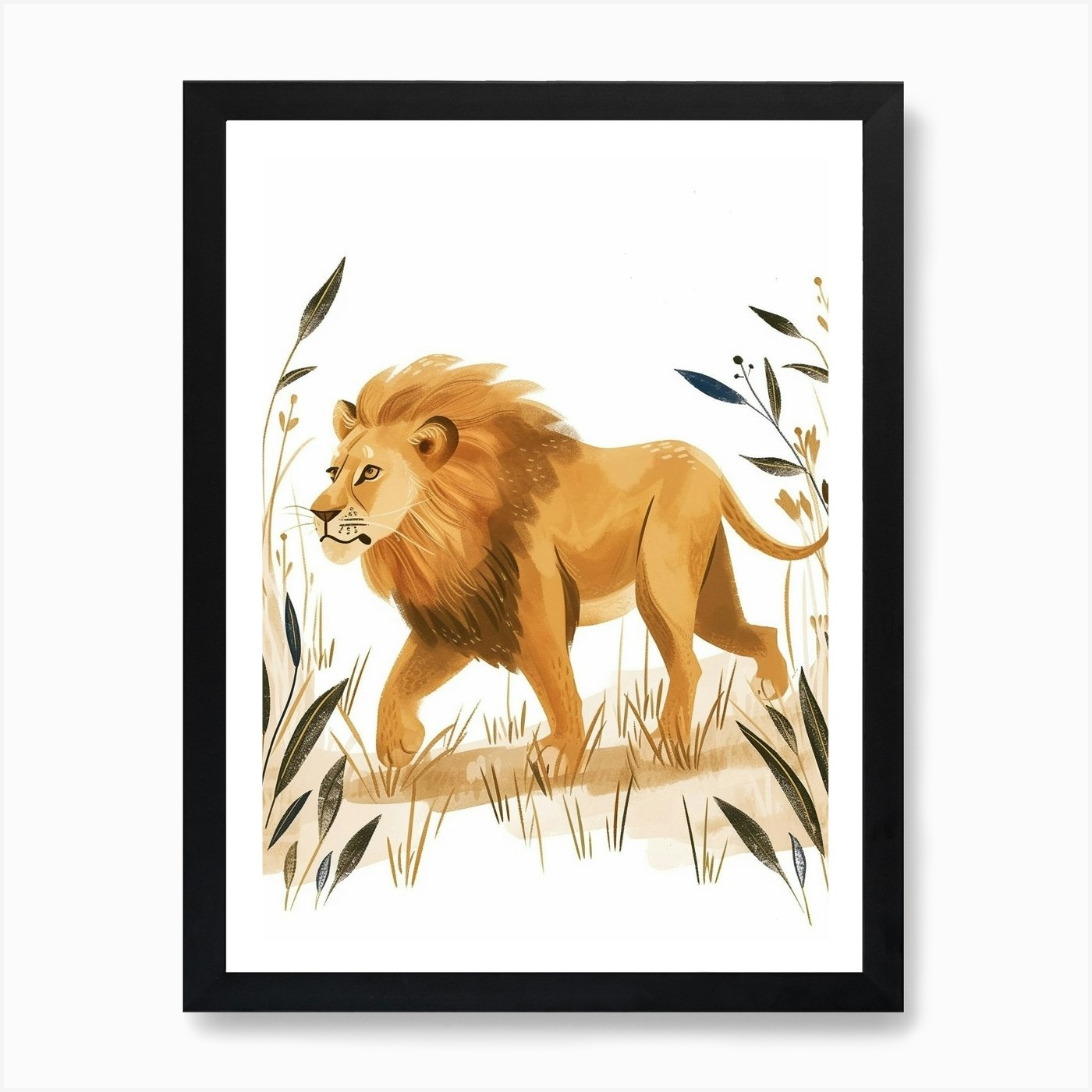 Barbary Lion Hunting 2 Art Print Framed Wall Art Poster Canvas Print Picture