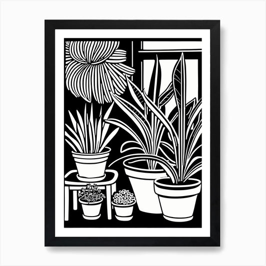 Lion cut inspired Black and white G Framed Wall Art Poster Canvas Print Picture