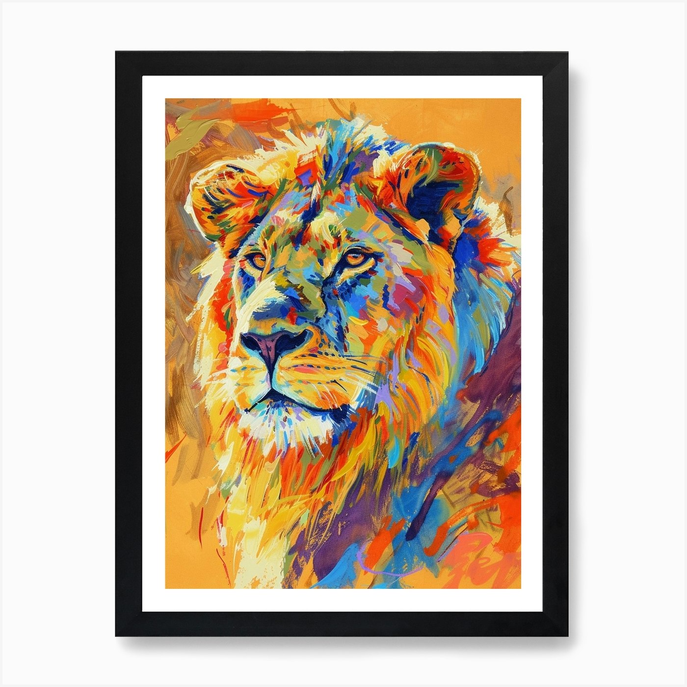 Masai Lion Lion In Different Season Framed Wall Art Poster Canvas Print Picture