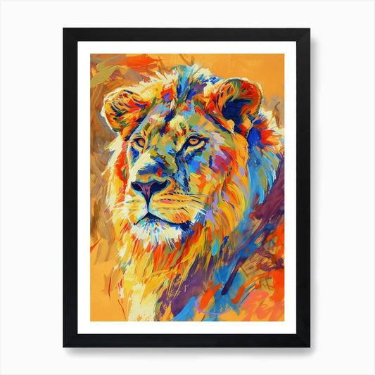 Masai Lion Lion In Different Season Framed Wall Art Poster Canvas Print Picture