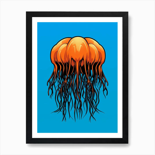Lions Mane Jellyfish Pop Art 4 Art  Framed Wall Art Poster Canvas Print Picture