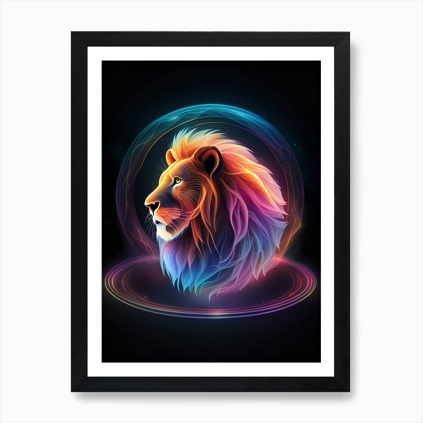 Lion 5 Art Print Framed Wall Art Poster Canvas Print Picture