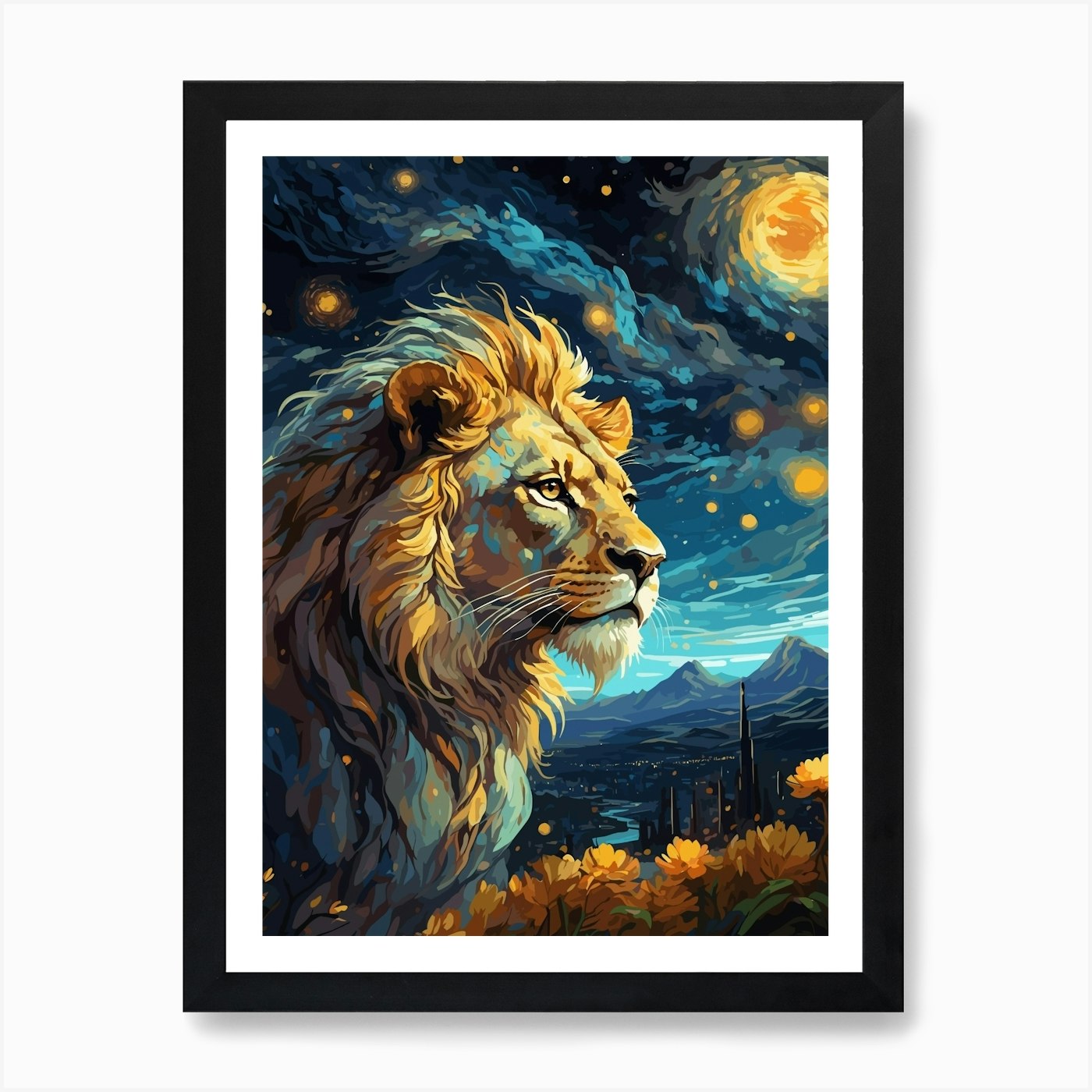 Lion Art 1 Art Print Framed Wall Art Poster Canvas Print Picture