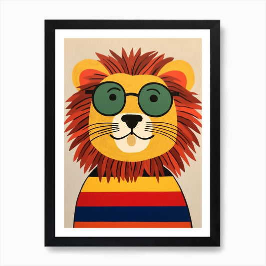 Little Lion 1 Wearing Sunglasses Ar Framed Wall Art Poster Canvas Print Picture