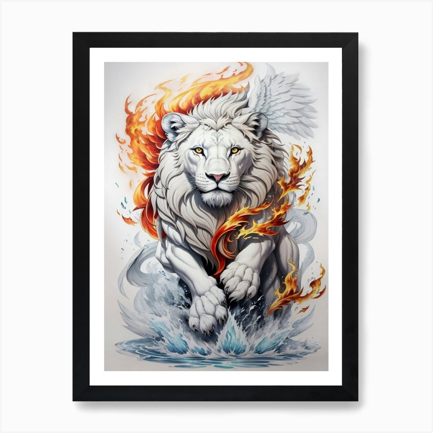 The Power Of The Cool Lion King Art Framed Wall Art Poster Canvas Print Picture