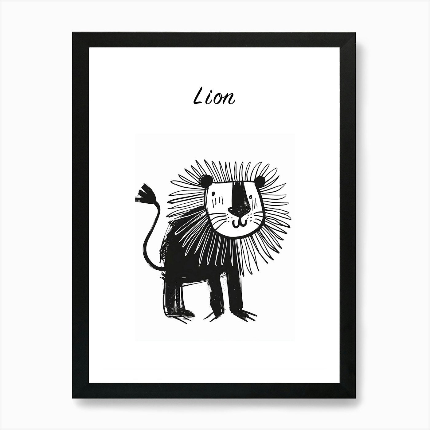 B&W Lion Poster Art Print Framed Wall Art Poster Canvas Print Picture