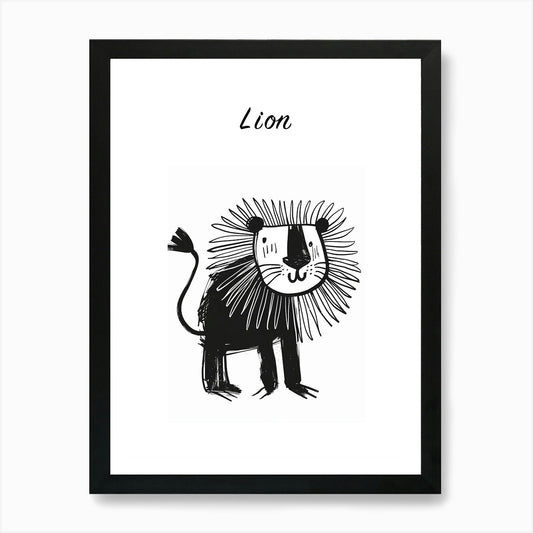 B&W Lion Poster Art Print Framed Wall Art Poster Canvas Print Picture