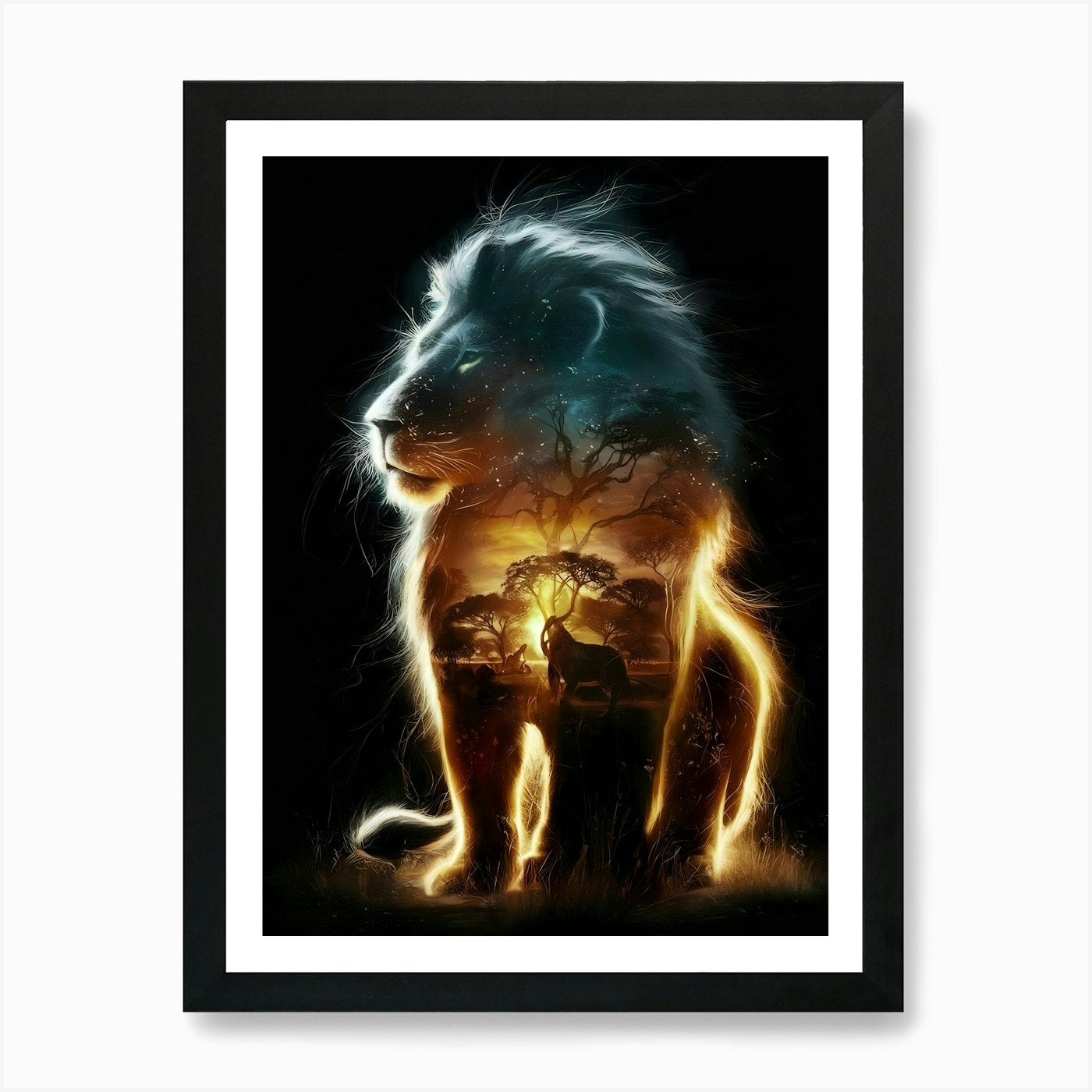 Lion's Realm Art Print Framed Wall Art Poster Canvas Print Picture