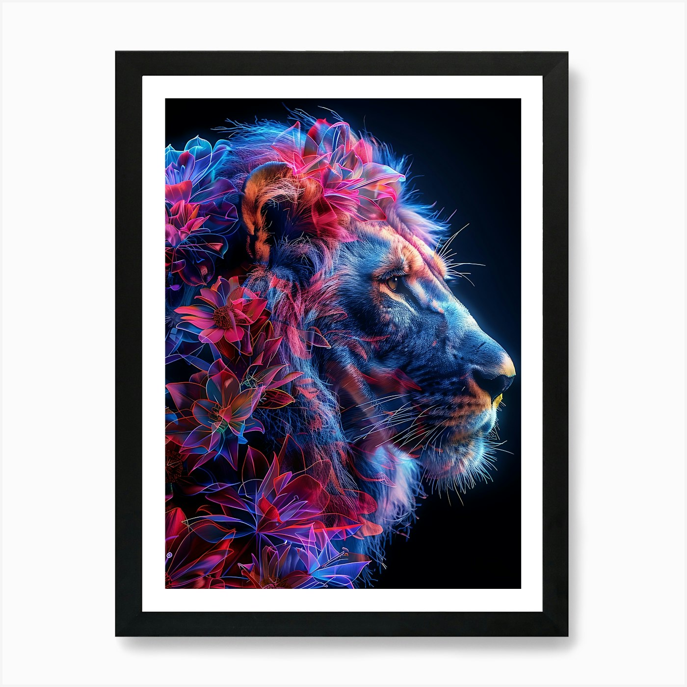 Abstract Lion Art Print Framed Wall Art Poster Canvas Print Picture