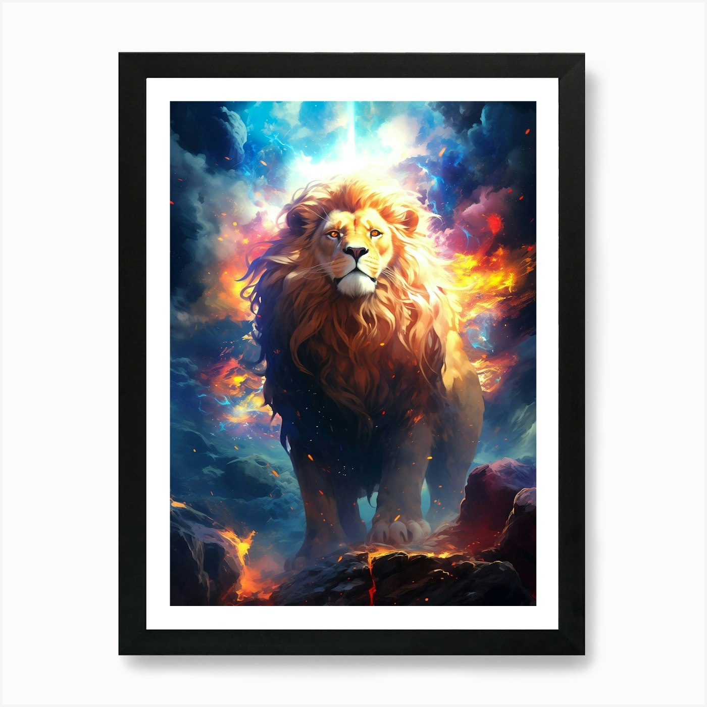 Lion Of The Sky Art Print Framed Wall Art Poster Canvas Print Picture