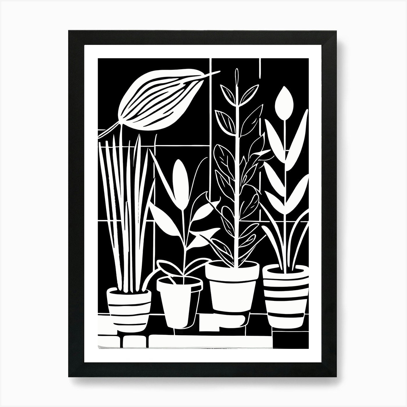 Lion cut inspired Black and white G Framed Wall Art Poster Canvas Print Picture