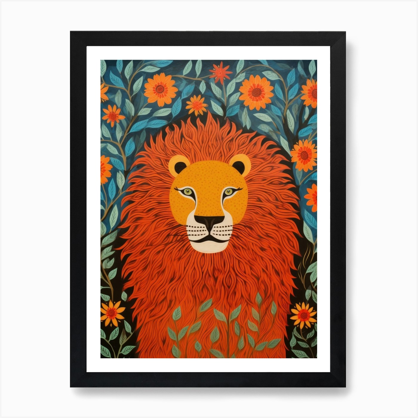 Lion In The Forest 2 Art Print Framed Wall Art Poster Canvas Print Picture