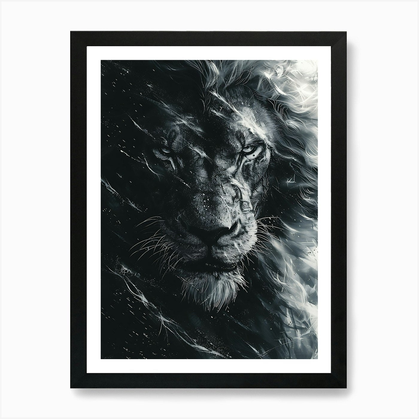 Lion Roaring 8 Art Print Framed Wall Art Poster Canvas Print Picture